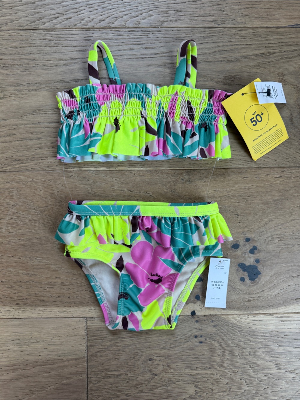 NWT Baby Neon Floral Bikini Set
